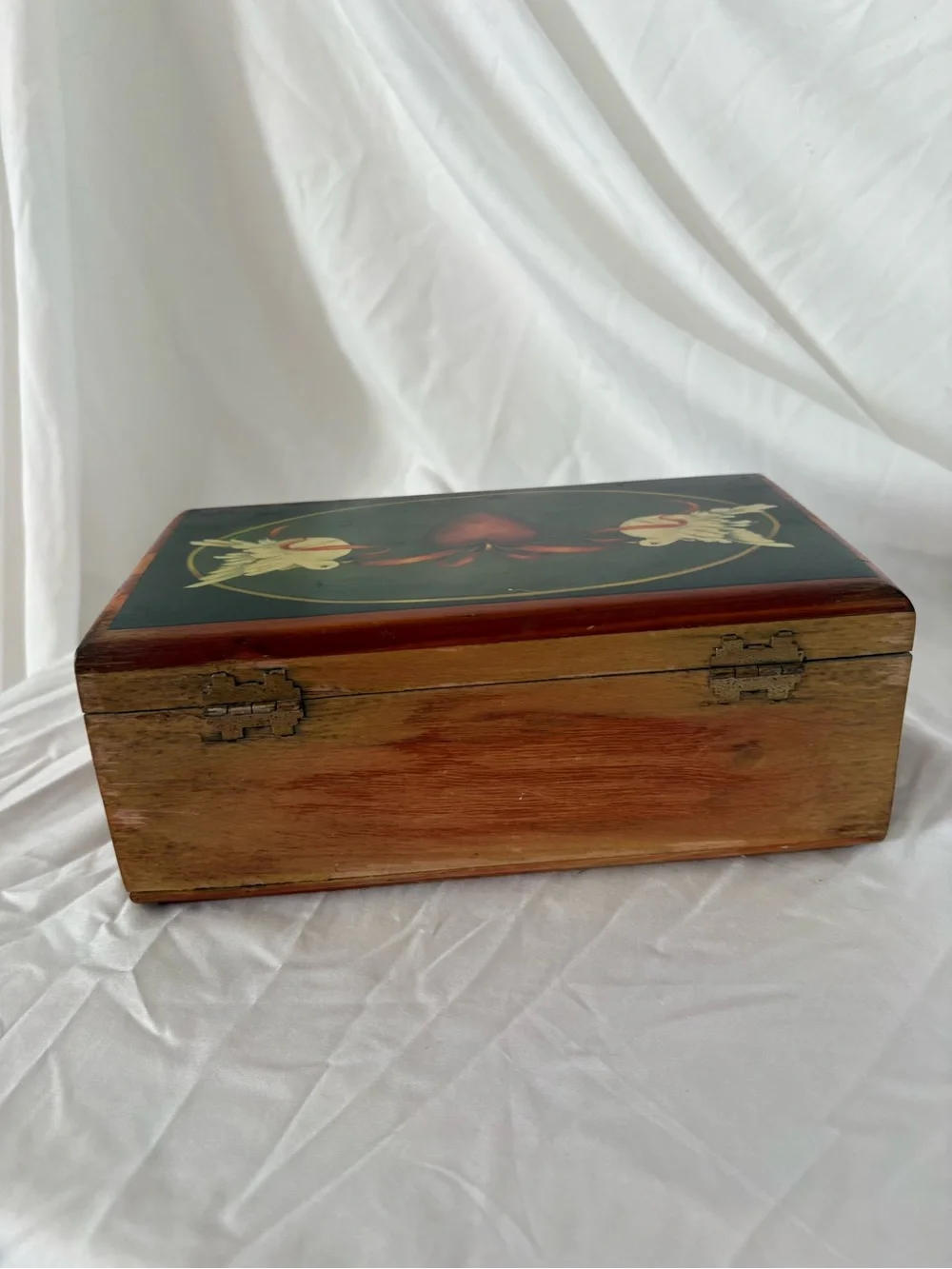 Vintage lane cedar chest box dove heart trinket jewelry holder trunk home decor